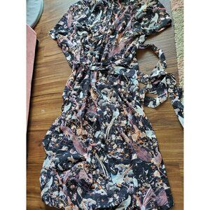 Blackmilk Birds Of China Short Sleeve Maxi Button Down Dress 20